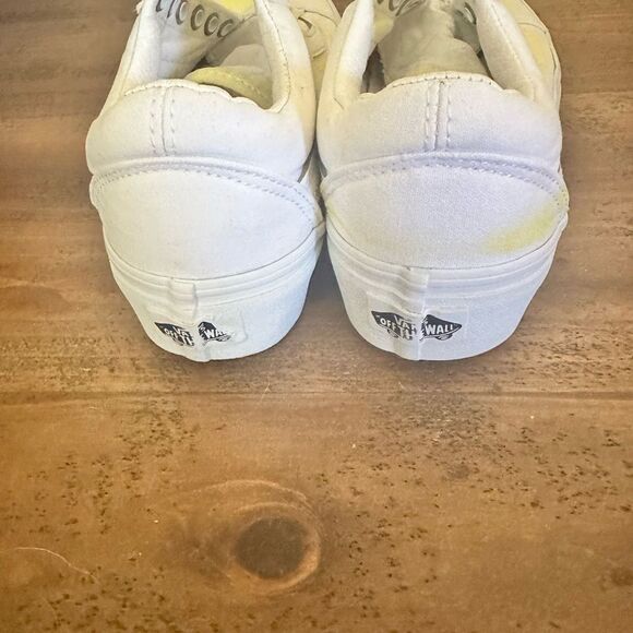 VANS Old Skool White With Yellow Spots,men 4.5 Women 6 - Picture 7 of 7